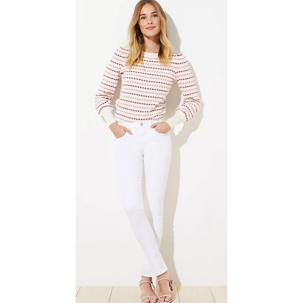 Loft Mid Rise Slim Pocket Skinny jeans White Size 6/28